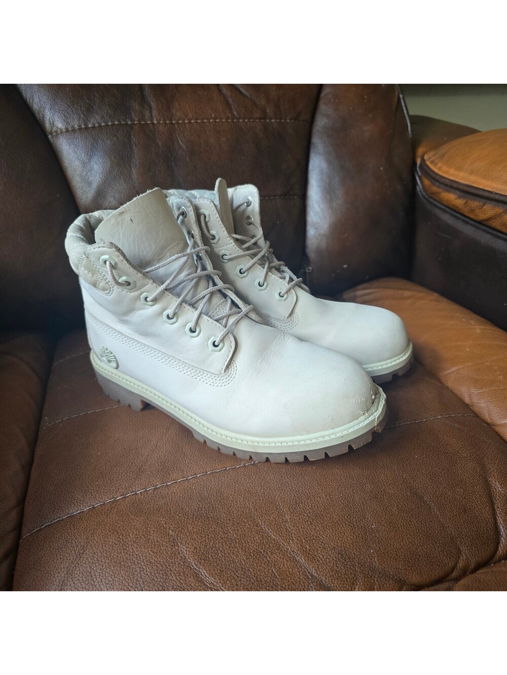 Timberland Leather Boots Mens Size 6 Waterproof Leather Ankle Boots EU 39 As Is